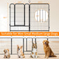 Dog Playpen, 16 Panels Pet Exercise Pen Indoor / Outdoor Fence With Anti Skid Base - Black