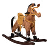 Qaba Kids Metal Plush Ride-On Rocking Horse Chair Toy