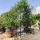 Metal Garden Arch with Gate and Planter