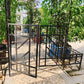 Metal Garden Arch with Gate and Planter