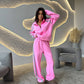 Women’s Long-Sleeve Zip-Up Jacket and Sweatpants Two-Piece Set