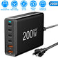 200W GaN Desktop Charger for Laptops and Phones