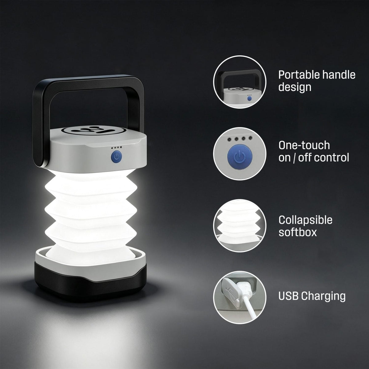 Westinghouse Rechargeable LED Folding Camping Lantern with Type-C Charging