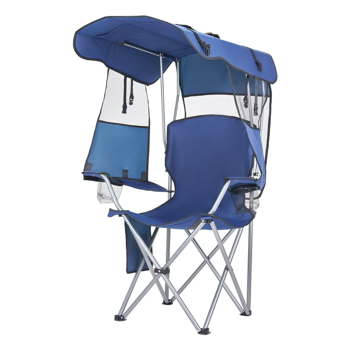 VEVOR Folding Camping Chair with Canopy Shade and Cup Holders