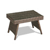 Folding PE Rattan Patio Side Coffee Table Brown