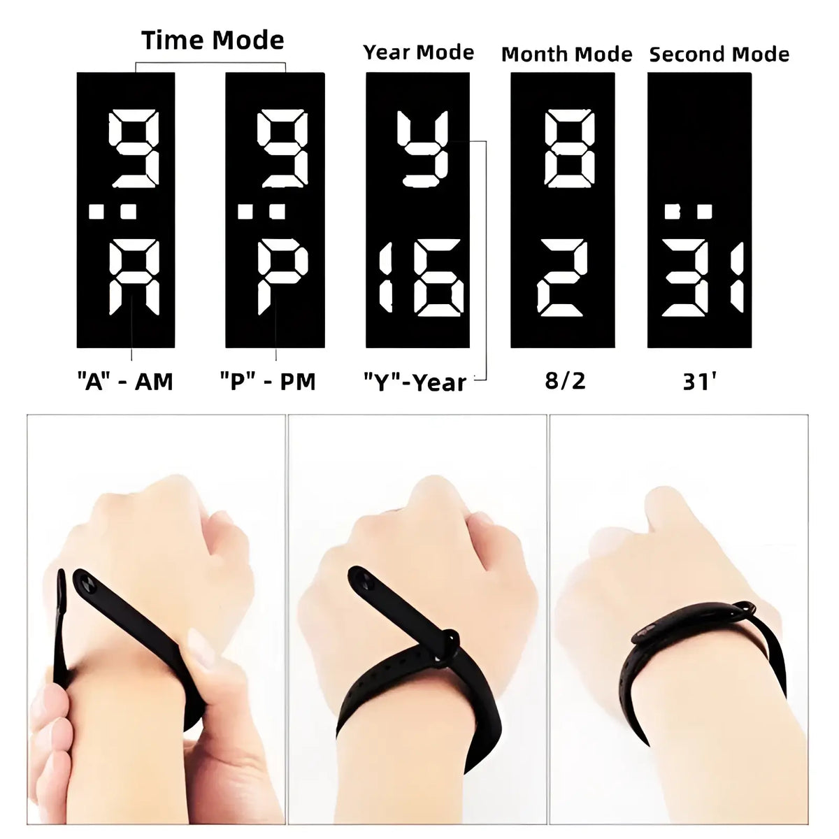 Kids Led Digital Sports Watch Waterproof Silicone Animal Charm