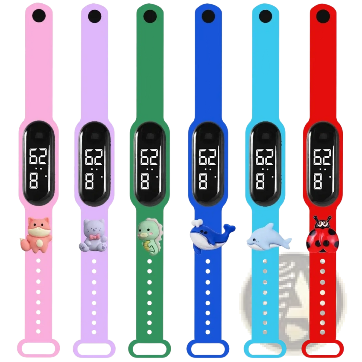 Kids Led Digital Sports Watch Waterproof Silicone Animal Charm