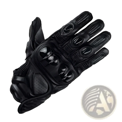 Leather Motorcycle Racing Gloves Ventilated Padding