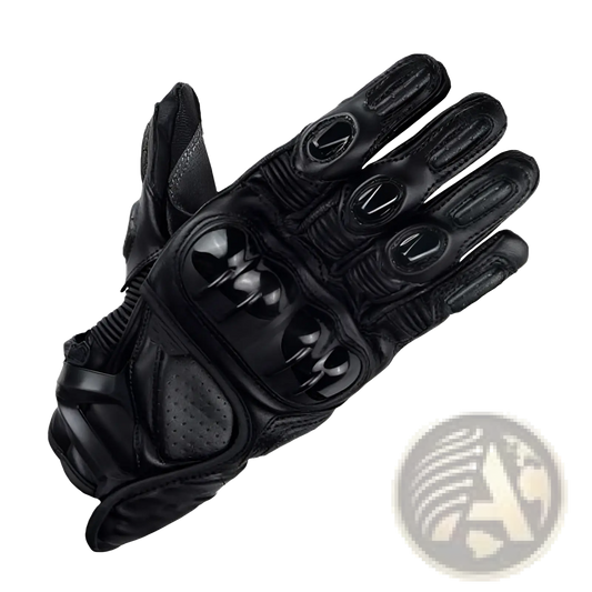 Leather Motorcycle Racing Gloves Ventilated Padding