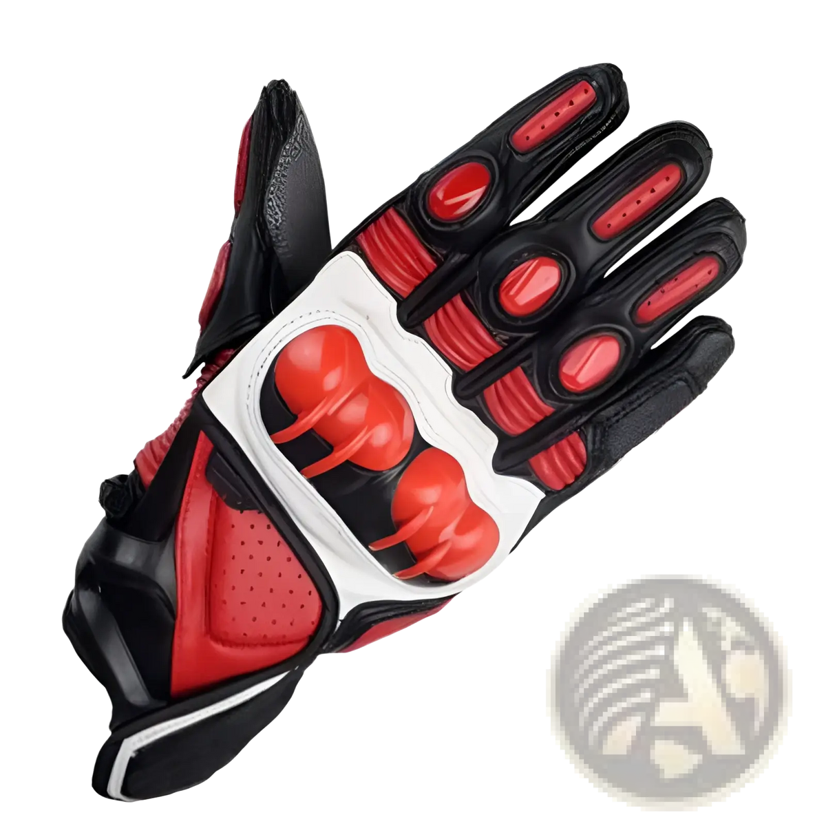 Leather Motorcycle Racing Gloves Ventilated Padding
