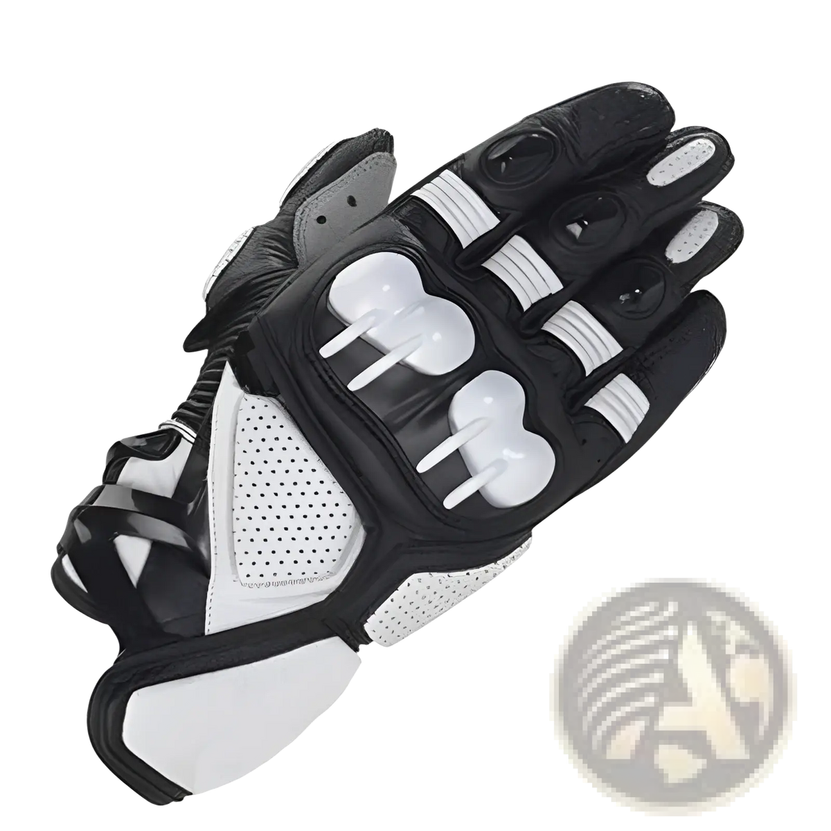 Leather Motorcycle Racing Gloves Ventilated Padding