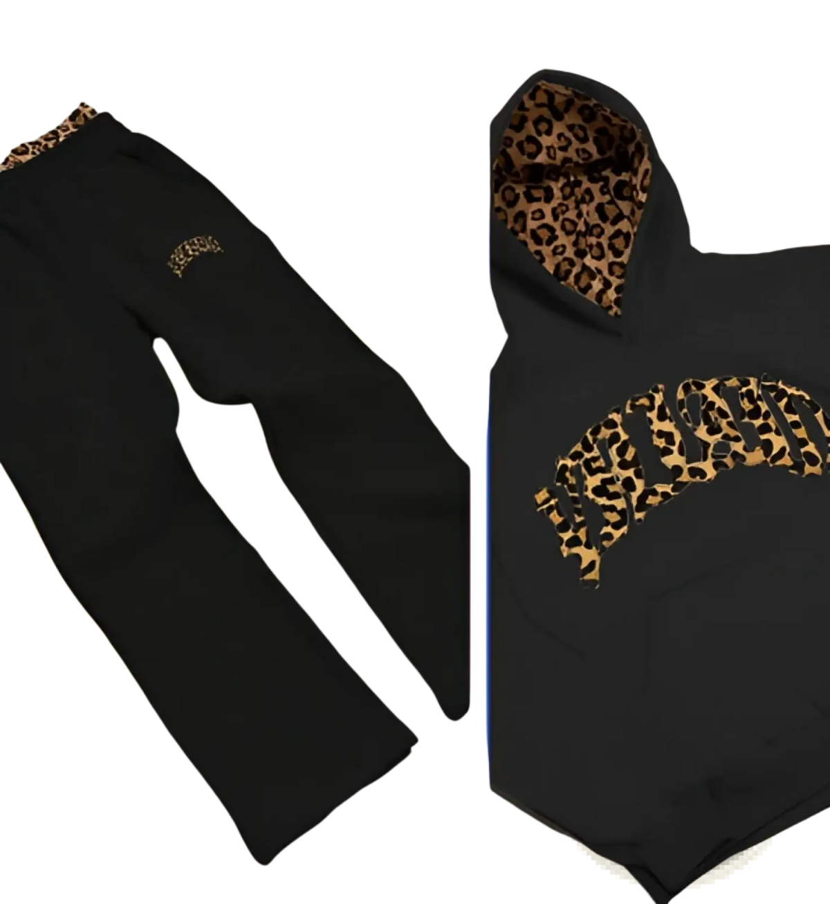 Leopard Print Hoodie and Sweatpants Set