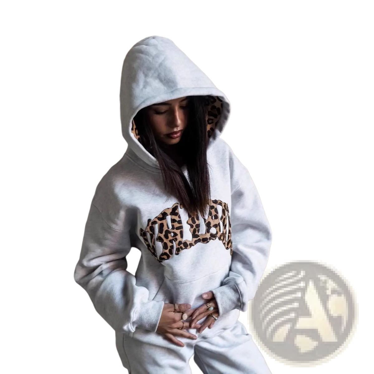 Leopard Print Hoodie and Sweatpants Set