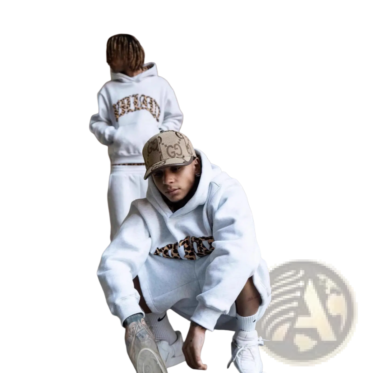 Leopard Print Hoodie and Sweatpants Set