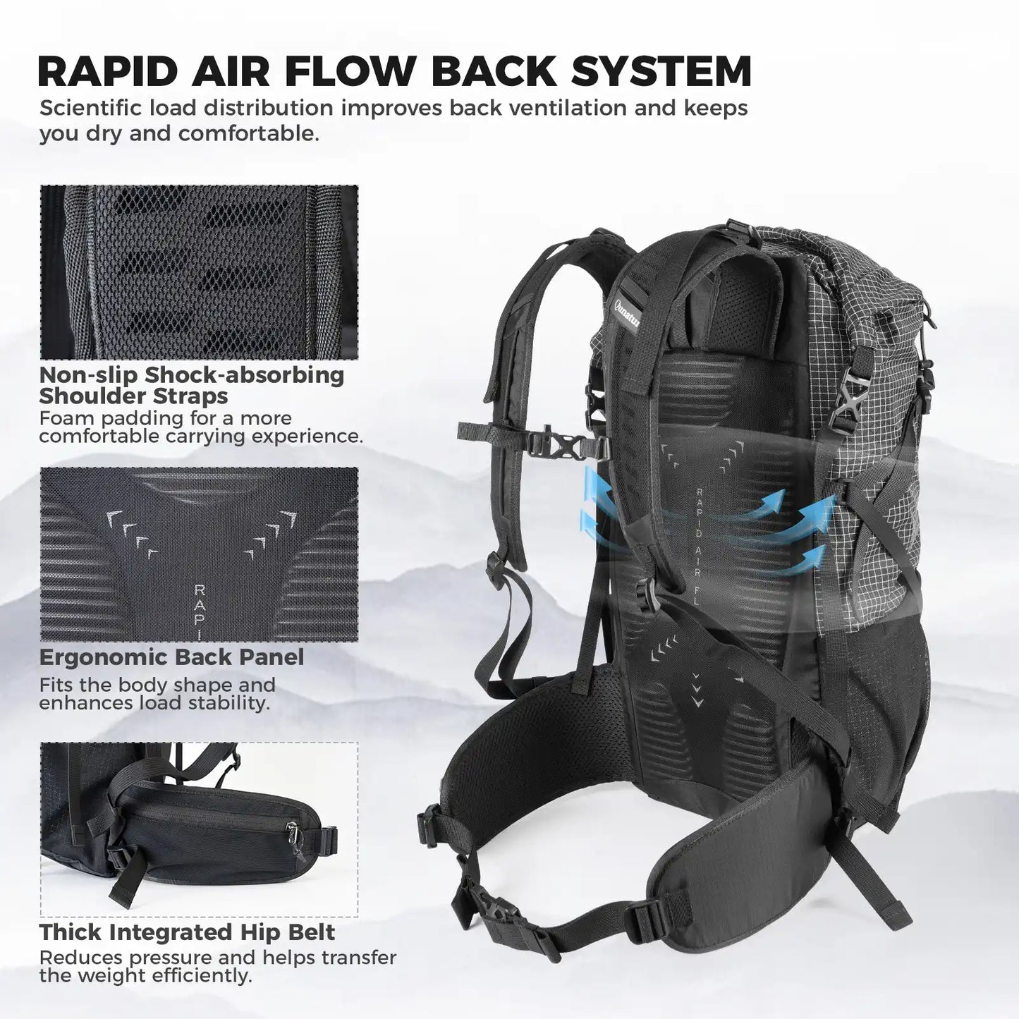 30-35L Waterproof Lightweight Large Capacity Hiking Backpack