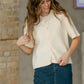 Zadie Ivory Short Sleeve Button Cardigan