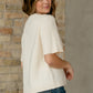 Zadie Ivory Short Sleeve Button Cardigan
