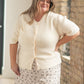 Zadie Ivory Short Sleeve Button Cardigan