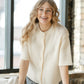 Zadie Ivory Short Sleeve Button Cardigan