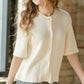 Zadie Ivory Short Sleeve Button Cardigan