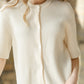 Zadie Ivory Short Sleeve Button Cardigan